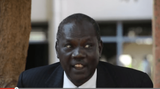 Makuei Lueth, the minister of information warning the journalists in Juba(Photo: youtube)