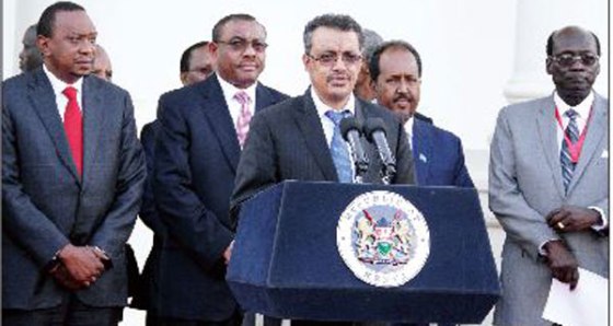 IGAD mediators in a president conference in Nairobi after meeting Salva Kiir in Juba(Photo: supplied)