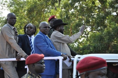 kiir in aweil with malong gov and lonuro minister sep 2013
