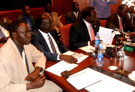 Dr. Riek Machar, the SPLM chairman, addresses the International media on the ongoing crisis in South Sudan (Photo: supplied)