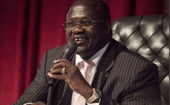 Dr. Riek Machar, Vice President of the Government of South Sudan, presides over an all-southern-parties meeting in Juba, Sudan, Wednesday, Oct. 13, 2010. The meeting, which spans three days, aims to foster internal dialogue among southern parties and counter mounting criticism that internal southern divisions might trigger conflict before, during or after southern Sudan's independence referendum scheduled for January 11, 2011. (AP Photo/Pete Muller)