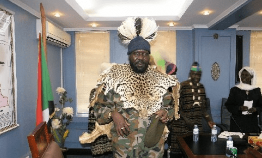 Salva Kiir wearing traditional attires in Budi county(photo: via SSCCIA)
