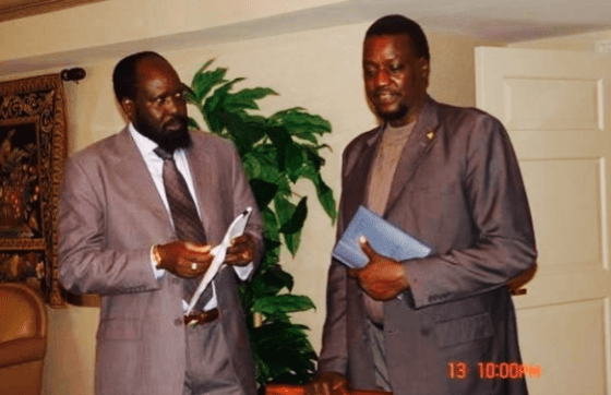 President Salva Kiir in attempt to get Dr. Biong's perspective on the Abyei's referrundum(Photo: GOSS)