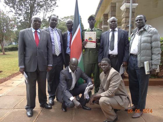 Brig. Gen Lul Ruai Koang with members of SPLA-IO during Maj. Teah's graduation in Karen, Nairobi(Photo: via Lul's social media)