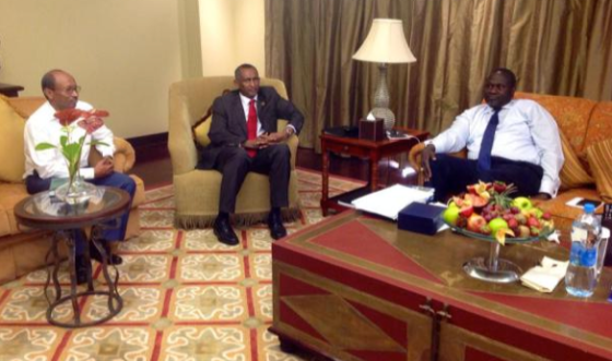 Former vice president, Dr. Riek Machar Teny, at the state Palace In Djibouti(Photo: By Hatim Cuei|Nyamilepedia)
