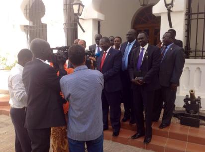 Machar leading a delegation in Djibouti, where he visit river port among other facilities(Photo: Hakim Cuei)