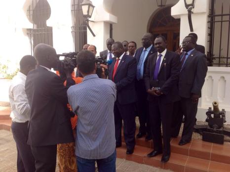 Machar leading a delegation in Djibouti, where he visit river port among other facilities(Photo: Hakim Cuei)