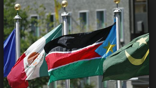 South Sudan flag flying in New York...