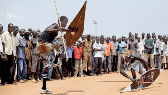 Nuer people from South Sudan perform for people gathered following rehearsals for independence celebrations in Juba, South Sudan, Tuesday, July 5, 2011. South Sudan declared independence from the north on Saturday.