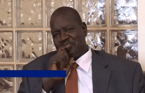 Professor David De-Chang discussing a "serious blood split over" in South Sudan under Salva Kiir's leadership in 2010(Photo: Extracted by Nyamile)