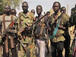 SPLA-IO soldiers in Bentiu Celebrating 
