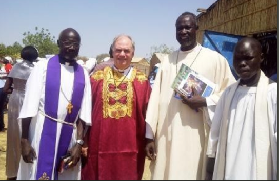 Bishop Graham, Bishop Hilary, Archdeacon and Dean of Malakal. (Photo: Graham Kings)