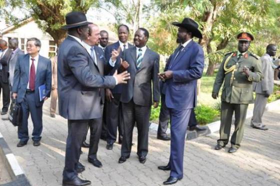 Raila and friends from South Sudan