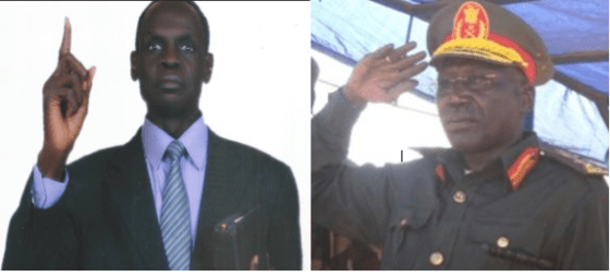 The man of God, Abraham Chol Maketh  (left) v. the chief of staff, Paul Malong Awan(Photo: Nyamilepedia)