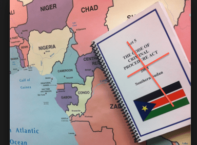 The old copy of South Sudanese law (the Code of Criminal Procedure Act 5 of 2008) written through the courtesy of the U.S. Department of State now squashed by Salva Kiir(Photo: Nyamilepedia version/cropped)