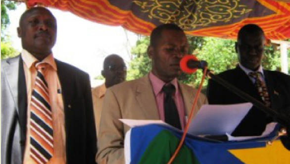 The Greater Equatoria governors, L to R- E. Eq governor Louis Lobong, w.Eq. Governor Joseph Bakosoro, and C. Eq. Clement Wani (Photo: Nyamilepedia version)