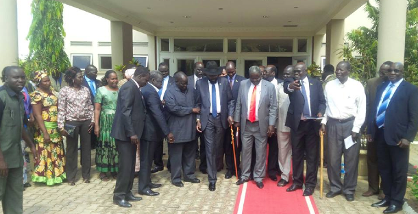 President Kiir and his Loyalists in Juba  2014(Extracted Photo/Nyamilepedia)