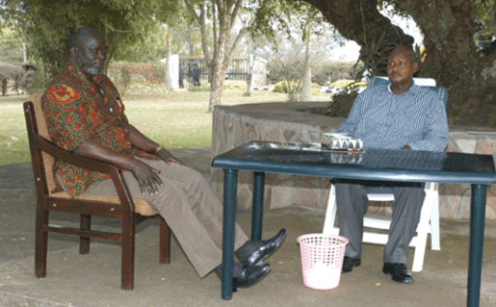 Garang meeting Museveni in a remote village before his last departure ...