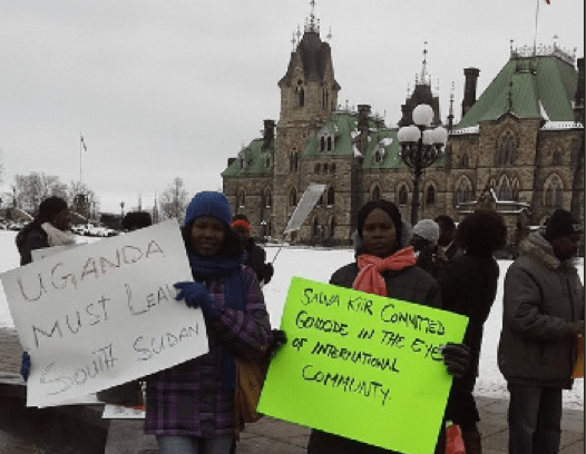 South Sudanese peace protest outside Canada’s National Parliament at Parliament Hill, Ottawa, Canada(Photo: supplied)