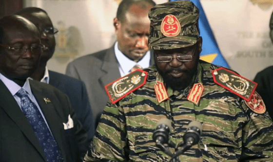 Salva Kiir, the president, announcing a "coup" in December 2013(Photo: supplied)