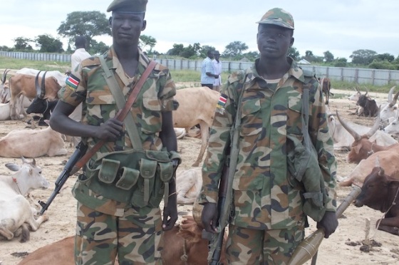 SPLA soldiers posting in a cattle camp in Bor(PhotoL file)