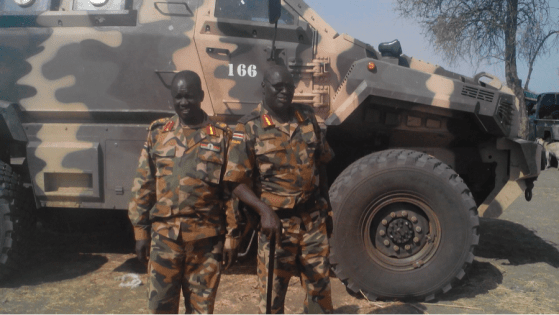 Brig. Gen. John Mabieh (Left), Deputy field commander for Administration, Brig. Gen. Thomas Tut Riek (Right), deputy field commander for operation. (Photo: 
