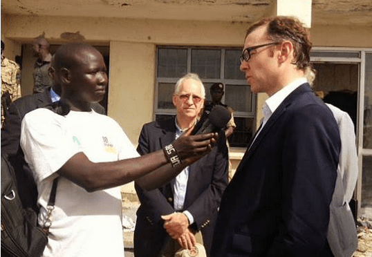 Matt Cornell interviewed at his arrival in Bor in the past (Photo: File/Nyamilepedia)