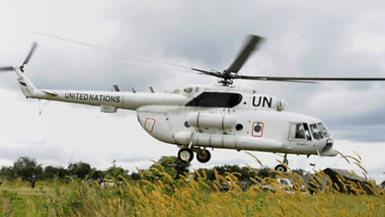 A United Nation Helicopter carrying government official landed in anti-government control territory, the officials are detained while the cargo is allowed to proceed(Photo: file)