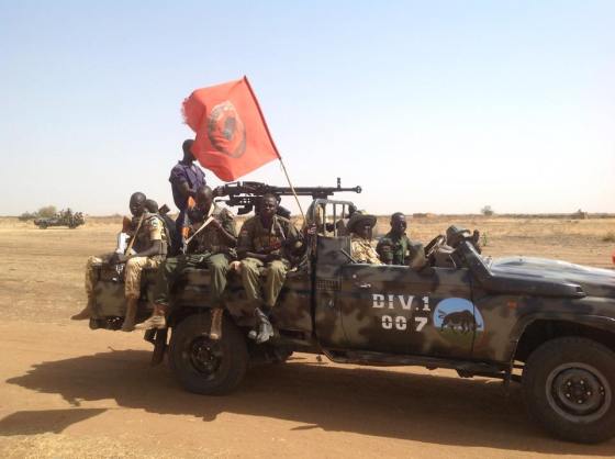 Military Pickup carrying Government forces of Jamus Battalion D-01 (Photo supply By Bior Deng)