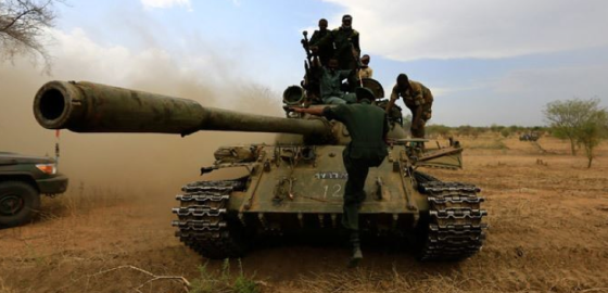 An SPLA Tank captured at the front line by the members of SPLA-IO, the Freedom Fighters(Photo: file)