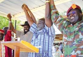 The SPLM/SPLA leaders rejoice in 20002 after the two factions accepted the call for self-determination. While Machar compromised on power-sharing, Dr. Garang compromise to Machar's self-determination....