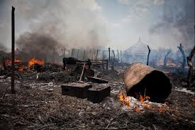 Tukuls burns in South SUdan conflict ....