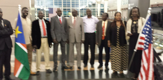 SPLM/SPLA IO High level delegation Arriving in Denver, Colorado, USA on April 29, 2015(Photo: supplied)