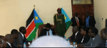 Incumbent President Salva Kiir, whose term expires in one month, meet five of the former detainees in Juba, South Sudan(Photo: file)