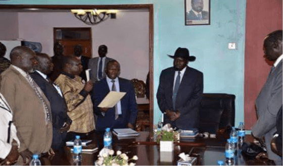The swearing in ceremony of Pagan Amum after his reinstatement inot his former position of SPLM SG...