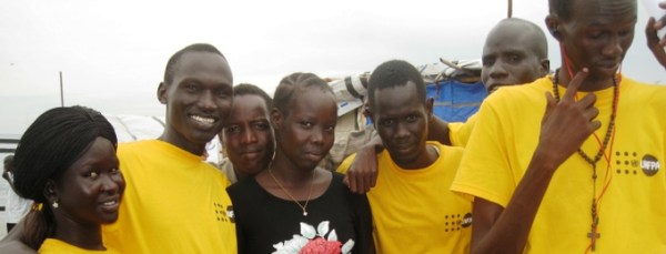 A group of young people taking part in the UNFPA Youth and Adolescents Programme at the Juba III civilian protection camp in the South Sudanese capital. (Photo credit: Kenneth Odiwuor )