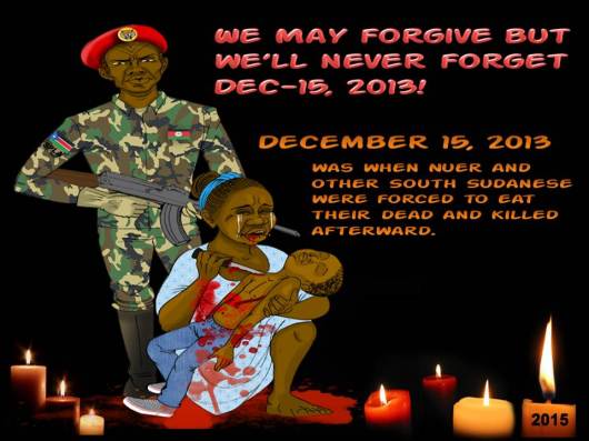 The official 2nd Anniversary logo of Dec-15th massacre; the logo expressed how acute the South Sudanese, particularly the Nuer were killed in Juba.
