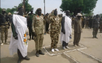 Lou Nuer Leaders; Governor Koang Gatkuoth, Brig. Gen. James Utong, Thomas Mabor Dhol and other cadres in Waat Town, Bieh State.(Photo: Nyamilepedia)