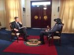 South Sudan's president, Salva Kiir, being interviewed by Al jazeera in Juba(Photo credits: al jazeera)